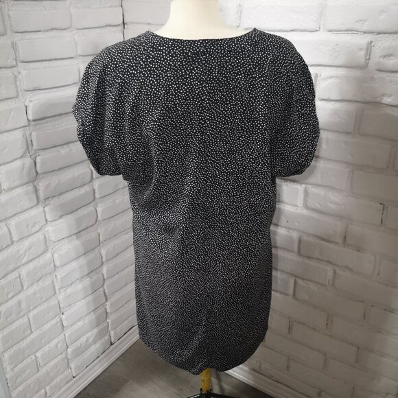 Gap Ladies Size Large Black with White Dots V-neck Dress - Picture 2 of 12